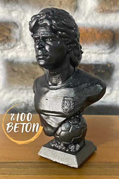 Craft3D Atölye Maradona (13 cm Boyunda) -HEDİYE PAKETİ Beton Büst/Figür/Biblo