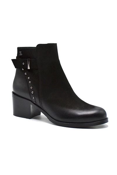 Venüs Γυναικείες δερμάτινες μπότες Nubuck με τακούνι μαύρο 1950925 Κ