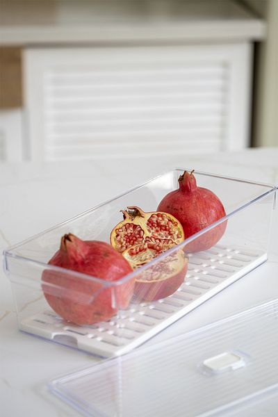 simplicity 3 Pieces Midi Size Fridge Organizer with Grid