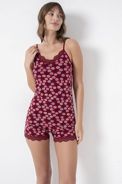 Miss Blue Moon Комплект памучни къси панталони с тънки презрамки и дантела 8250-6