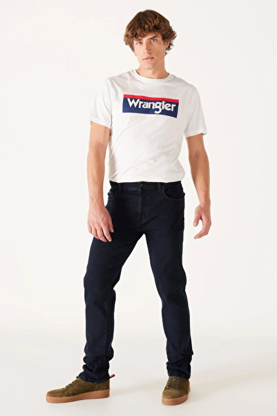 WRANGLER Slim Fit Texas Regular Waist Dark Navy Men's Stretch Jeans W12SMI375