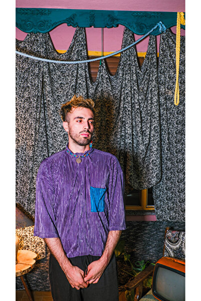 melongeneco Boho Şıklıkta Modern Vintage Oversize Pliseli Gömlek