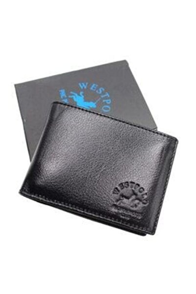 Westpolo West Polo Cüzdan Hakiki Deri Erkek Cüzdan Siyah