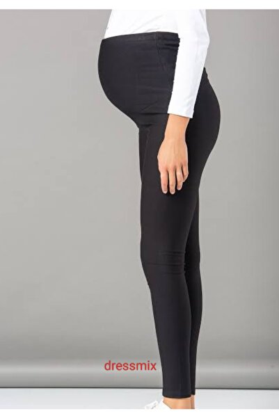 dressmix Kadın Esnek Kışlık Termal Içi Polarlı Ayarlanabilir Bel Siyah Hamile Tayt