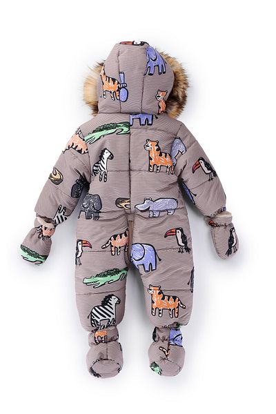 Midimod Gold 9-24 Months Animal Patterned Cosmonaut with Fleece Gloves and Slippers