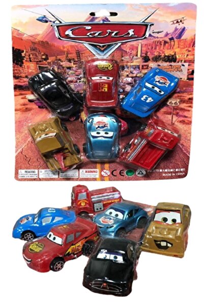 Numaca Şimşek Mcqueen Cars Araba Seti 6'lı Çek Bırak Plastik Oyuncak Araba