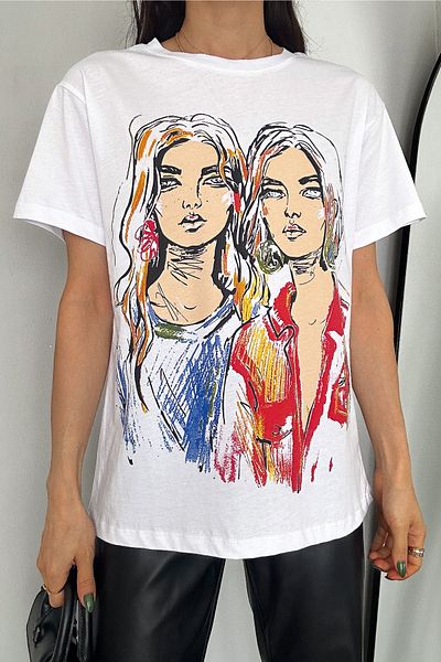 FEMELLE Women's New Season Crew Neck Printed Cotton T-Shirt