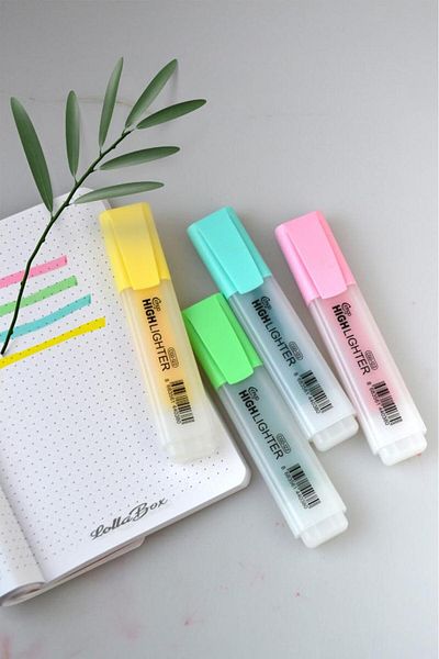 Kids Like Cengo 4 Color Soft Pastel Highlighter Set