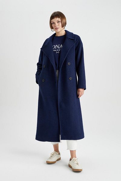 Navy blue hot sale coat womens