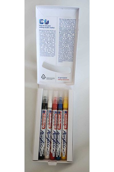 Edding 5300 Permanent 1-2mm Acrylic Pen Set of 5