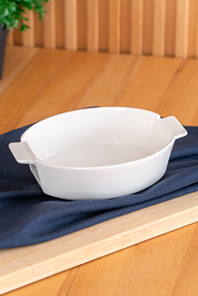 ACAR Bianco Perla Porselen Kayık Mini Fırın Kabı - 17.6 Cm