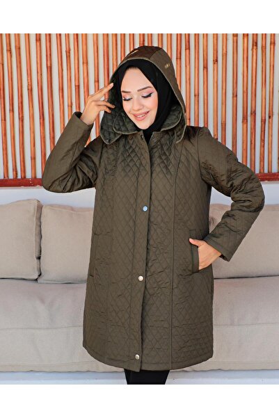 KMKkombin KMKKOMBİN ÖZALTAY Mother Plus Size Quilted Coat