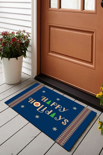 Vagonik Crăciun Fericit Sărbători Imprimat digital 50x70cm Covoraș decorativ multifuncțional pentru interior și exterior
