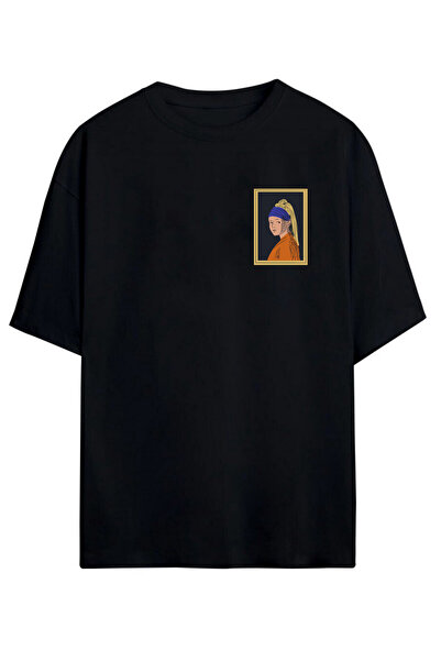 İnci Küpeli Kız Oversize T-Shirt