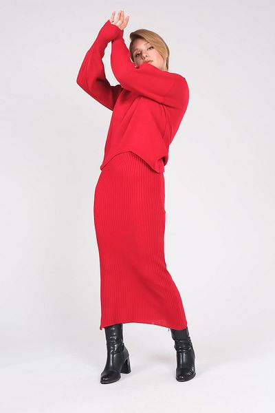 Giyim Dünyası Women's 2-Piece Gilet Knitwear Set Red
