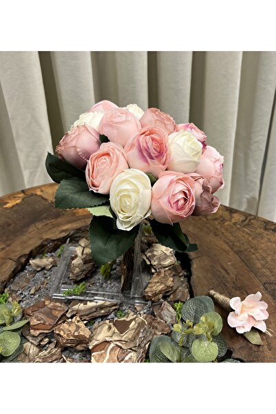 Pika Şakayık Gelin Çiçeği Gelin Buketi - Damat Yaka Çiçeği - Gelin Çiçeği