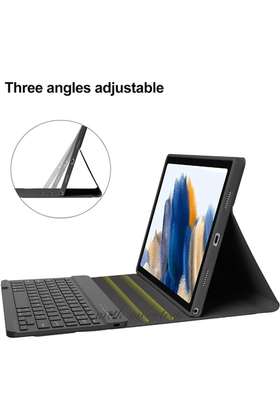 m.tk moveteck Samsung Galaxy Tab A8 10.5 X200 Tablet Kılıfı Slim Bluetooth Keyboard Wireless Klavyeli Kılıf
