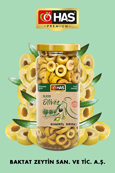 Has Premium Dilimli Yeşil Zeytin 500cc