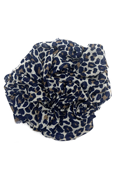 nazipek Leopar Desen Flamlı Pamuklu Yazma Eşarp 100x100cm
