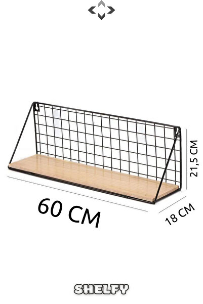 LİGROUND Tek Katlı Duvara Monte Mutfak Banyo Rafı Ferforje Ahşap Katlı Raf Askı Organizer Dübel Vida Dahil