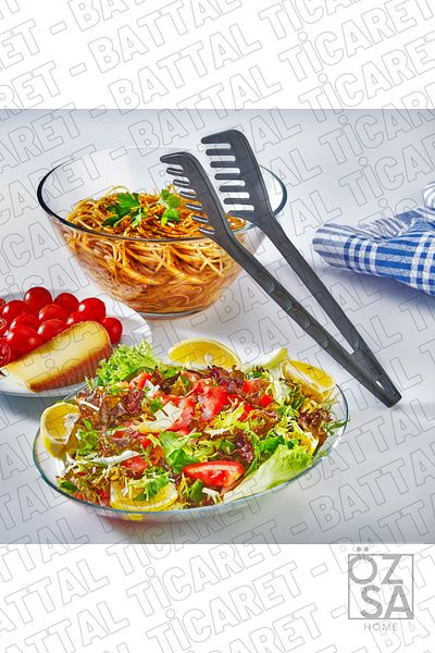 ÖzSa Home Practical Fireproof Non-Stick Hard Teflon Plastic Pasta Tongs | 220 Degree Resistant Salad Tongs