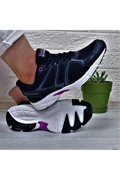 Kinetix Black-Purple-White Athletic Running Sneakers with Fuspet