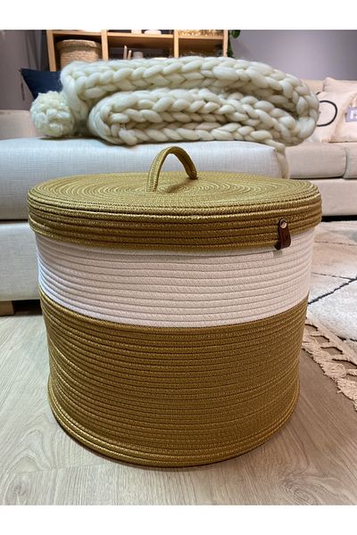 MaVaux Planck 45X35 - Large Size Jute Basket with Lid