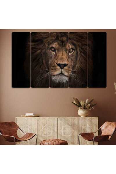 EVLOYA Aslan - 5 Parçalı Tablo