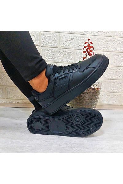 Kinetix Enner Pu Black Comfort Footed Atom Sneaker Sports Shoes