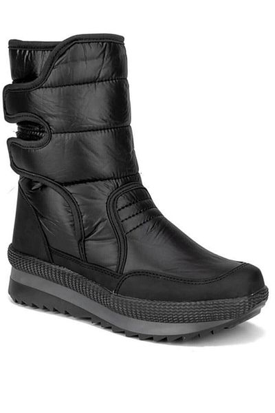 Alves Μαύρες Unisex Θερμική Γούνινη Αντιολισθητική Σόλα Γυναικείες - Ανδρικές - Παιδικές Μπότες Χιονιού