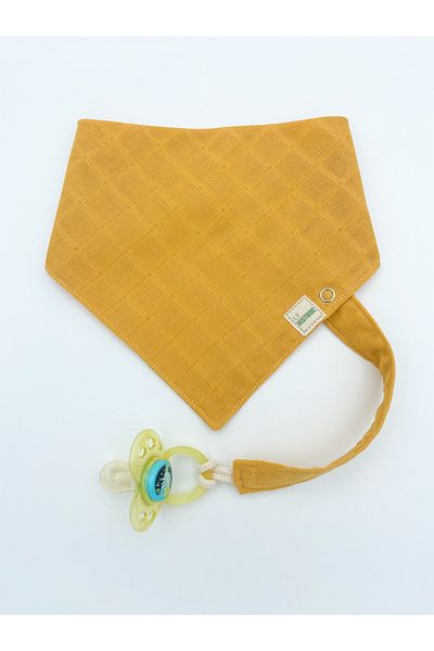 Le Petite Histoire Pacifier Strap (washable) and Drool Scarf 100% Cotton Muslin