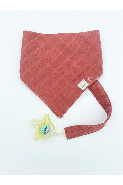 Le Petite Histoire Pacifier Strap (washable) and Drool Scarf 100% Cotton Muslin