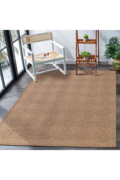 Eryün Halı Doğal Jüt Görünümlü Hasır Bohem Dokuma Halısı oturma odası salon mutfak balkon teras koridor yolluk