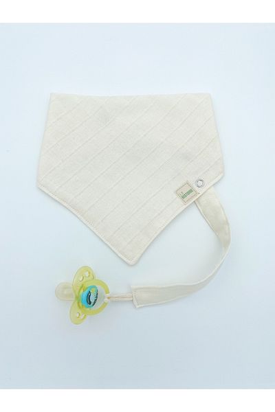 Le Petite Histoire Pacifier Strap (washable) and Drool Scarf 100% Cotton Muslin
