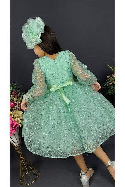 BAMBİNO KİDS Girl's Lace Katkat Children's Evening Dress