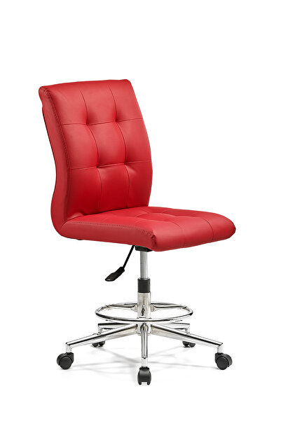 MEHMET YAREN BURO Zerda-2 Ayak Destekli Arkalıklı Ofis Bar Sandalyesi Tekerle...