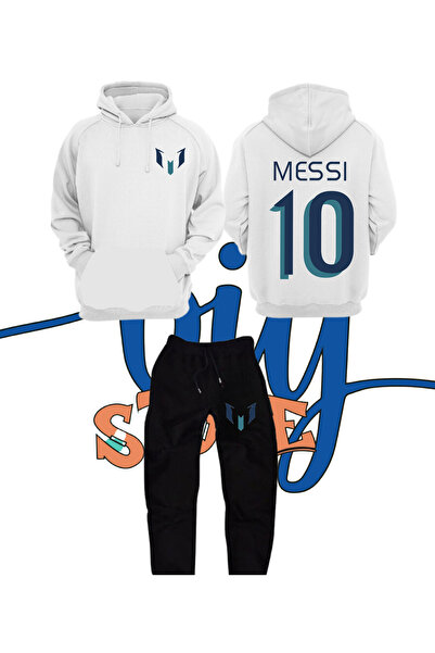 Biy Store Lionel Messi number 10 jersey football printed unisex hooded tracks...