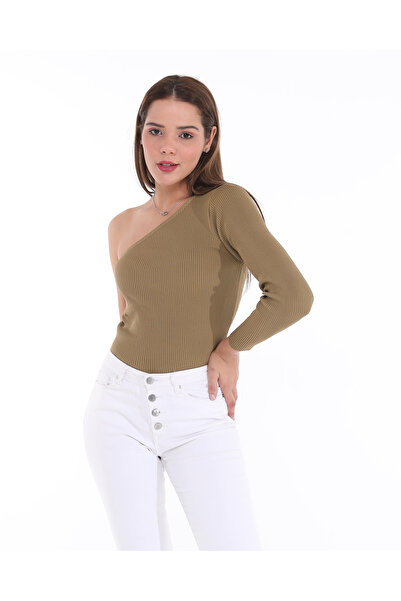 MA ananas Bluză de damă uni umăr cu mânecă lungă