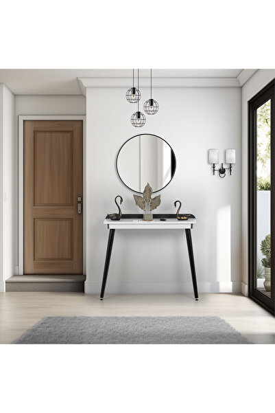 FLORADESİGN Flora Polo Beyaz Dresuar / Aynalı Dresuar / Dresuar /antre Dresuar / (90X32 CM)