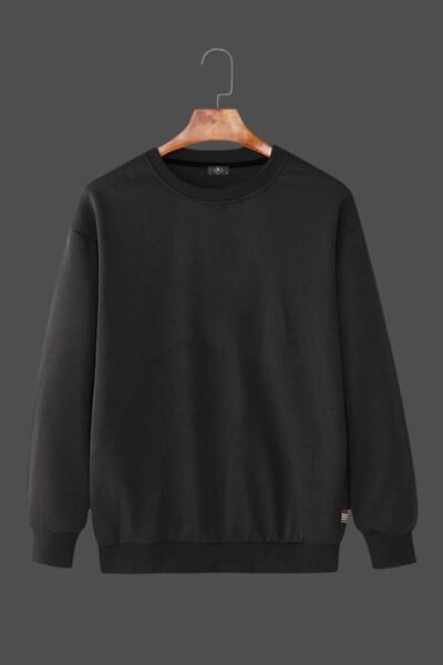 blackjack giyim Μαύρο Unisex Basic απλό φούτερ - Crew Neck