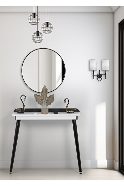 FLORADESİGN Flora Polo Beyaz Dresuar / Aynalı Dresuar / Dresuar /antre Dresuar / (90X32 CM)