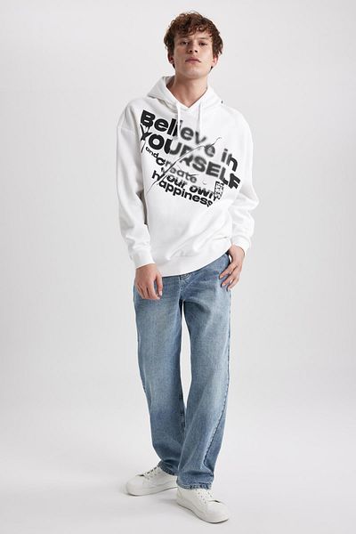 DeFacto Oversize Fit Hooded Printed Sweatshirt A4790ax23au