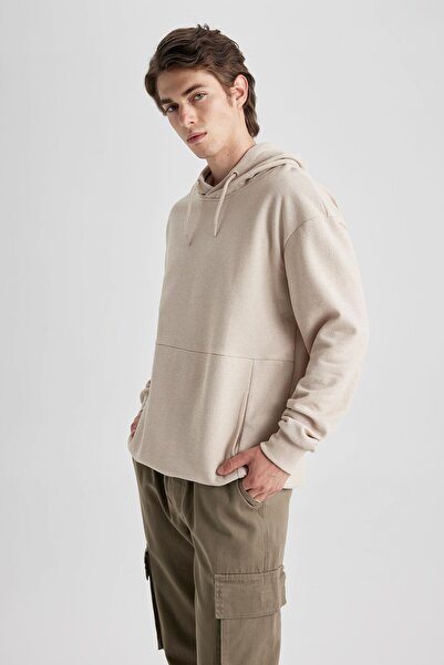DeFacto Boxy Fit Hooded Pike Sweatshirt