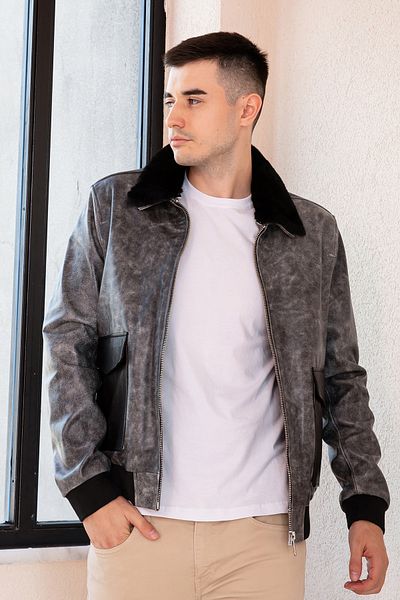 Hodore Pilot Beige Cast Men's Genuine Leather Coat