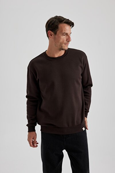 DeFacto Oversize Fit Crew Neck Basic Sweatshirt