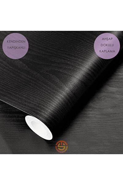 TechnoSmart 60cm×500cm Kendinden Yapışkanlı Ahşap Görünümlü Kaplama Kağıdı Mutfak Dolap Masa Duvar