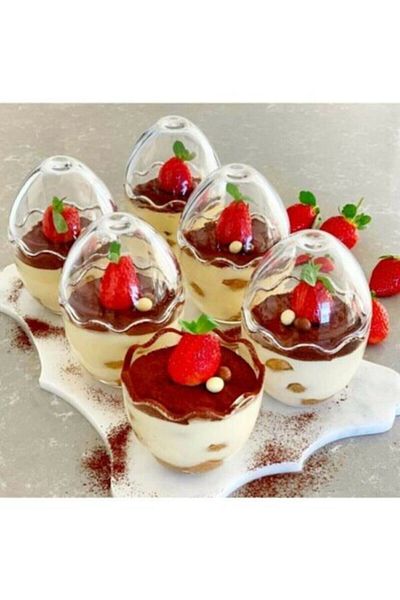 Alegre Glass Glass Presentation Bowl Egg Shaped Set of 6 9.5x14cm
