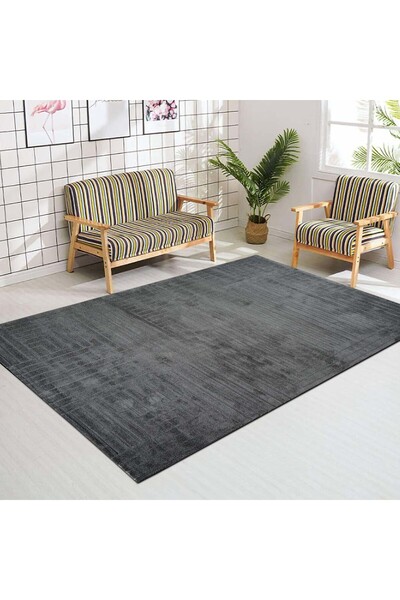 Anatolian Carpet Store Dolce 1337a Antrasit Dekoratif Yumuşak Bukle Doku Iskandinav Dokuma Halı