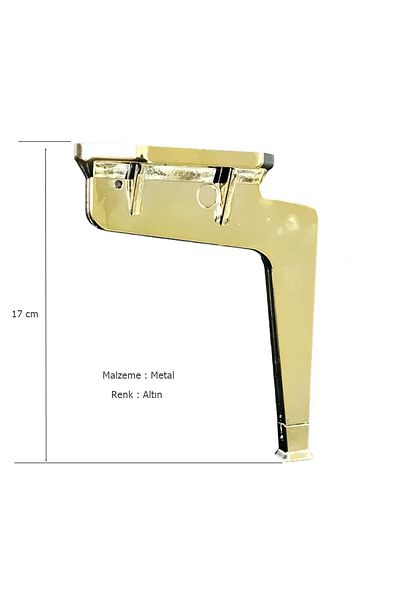 EYM 4 Bucuri Gazdă Mobilier de lux Picior Fotoliu Metal Galben Auriu 17 cm