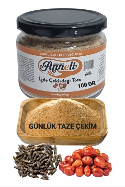 Emine türk anneli Annemeli Iğde Ve Çekirdeği Tozu ( Iğde Unu ) 100 gr Cam Kav...